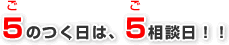 5のつく日は、5相談日！！